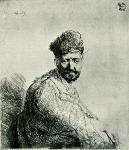 Vousatý muž v chlupaté orientální čepici a róbě: otec umělce, 1631, 1906. od Unbekannt