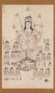 Benzaiten a patnáct účastníků, 13. století. od Unbekannt