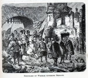 Bernhard z Výmaru vstupuje do Breisachu, 1882 od Unbekannt