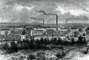 Bessbrook Mills a vesnice, hrabství Armagh, Irsko, c1880 od Unbekannt