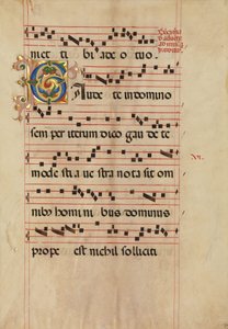 Bifolium s listovou iniciálou C, z graduálu, italského, druhá polovina 15. století. od Unbekannt
