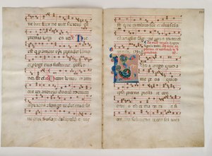 Bifolium s iniciálou L, z antifonáře, italština, 14. století. od Unbekannt