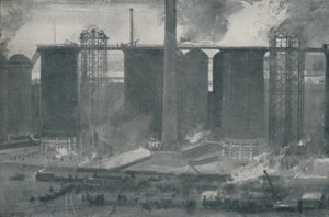 Vysoké pece v Bell Bros. Iron Works, Middlesborough, 1910 od Unbekannt