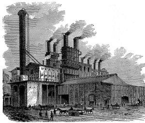Vysoké pece ve Phoenix Iron and Bridge Works, Phoenixville, Pennsylvania, USA, 1873 od Unbekannt