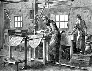 Blokové tiskárny v práci, c1880 od Unbekannt