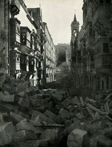 Poškození bombou na maltské ulici, druhá světová válka, 1942 1944. od Unbekannt