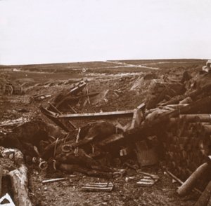 Bombardovaná baterie, Clery, Francie, c1914-c1918 od Unbekannt