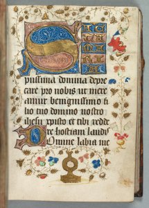Kniha hodin Použití Metz: Fol. 27r, zdobené iniciály, c. 1440. od Unbekannt
