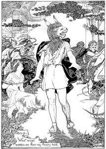 Dole ve scéně ze Snu noci svatojánské od Williama Shakespeara, 1898 od Unbekannt