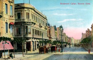 Boulevard Callao, Buenos Aires, Argentina, konec 19. nebo začátek 20. století od Unbekannt