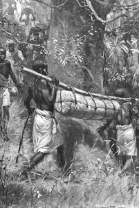 David Livingstones Leichnam wird zur Küste gebracht, Afrika, 1873 von Unbekannt