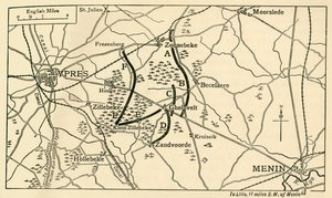 Britské pozice před první bitvou u Ypres, první světová válka, 1914, c1920. od Unbekannt