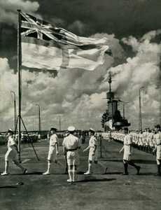 Britští námořníci na palubě letadlové lodi, druhá světová válka, c1943. od Unbekannt