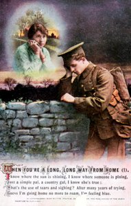 Britský voják snící o své venkovské lásce doma, první světová válka, 1914-1918 od Unbekannt