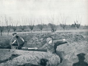 Britští vojáci cvičí házení ručních granátů, c1914 od Unbekannt