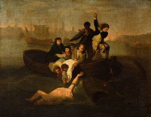 Brook Watson a žralok, 1800-1900. od Unbekannt