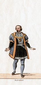 Buckingham, návrh kostýmů pro Shakespearovu hru, Jindřich VIII., 19. století od Unbekannt