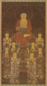 Buddha Amitabha Amita a osm velkých bódhisattvů, pozdní období Goryeo, polovina-konec 14. stol. od Unbekannt