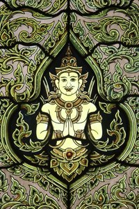 Buddha. Vitráž. Mramorový chrám. Wat Benchamabophit Dusitvanaram Ratchaworawiharn. 1899. Bangkok. Thajsko od Unbekannt