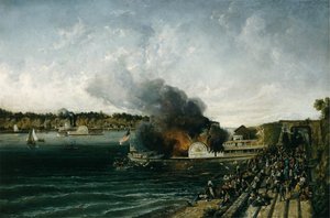 Spálení Sidewheeler Henry Clay, ca. 1854-60. od Unbekannt