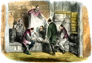 Nákup camletů v obchodě, Jokohama, Japonsko, 1865 od Unbekannt