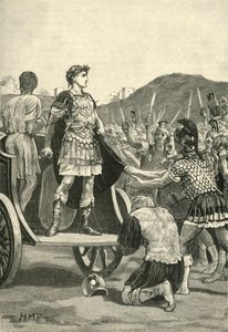 Caesar promlouvá k nespokojeným legiím v Campus Martius, 1890. od Unbekannt