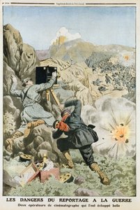 Kameramani pod palbou při natáčení v první balkánské válce, 1912 od Unbekannt