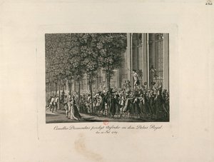 Camille Desmoulins v Palais Royal Gardens, c. 1797-1800. od Unbekannt