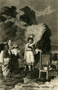 Canute kárající jeho dvořany, 18.-19. století. od Unbekannt