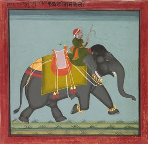 Caparisoned Elephant with Mahout, z roku 1761. od Unbekannt