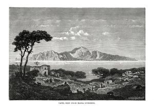 Capri viděno z Massa Lubrense, Itálie, 1879 od Unbekannt