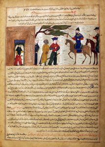 Zajatý indický Raja Přiveden sultánovi Mahmudovi z Ghazni, Folio z Majma..., ca. 1425. od Unbekannt