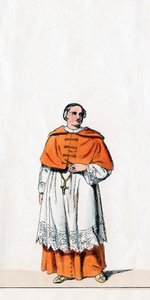 Kardinál Wolsey, návrh kostýmů pro Shakespearovu hru, Jindřich VIII., 19. stol. od Unbekannt