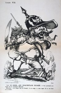 Karikatura Wilhelma I. Pruského, francouzsko-pruská válka, 1870-1871. od Unbekannt