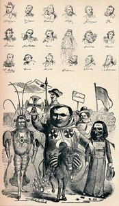 Karikatury členů Národní konference ve Frankfortu a pruského Kreuz-Zeitung P od Unbekannt