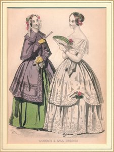 Kočárkové a plesové šaty, c19. století. od Unbekannt