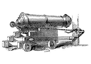 Carronade, krátký kus námořní munice s komorou velkého kalibru, jako minomet, c1884 od Unbekannt