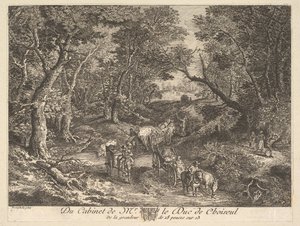 Vozíky na cestě lesem podle malby ve sbírce vévody de Choiseul, 1771. od Unbekannt