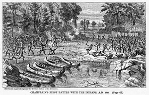 Champlains First Battle s Indiány, AD 1609, 1877 od Unbekannt