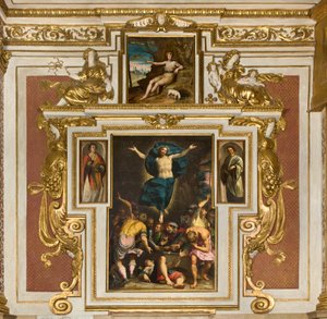 Kaple Panny Marie lidu, druhé rozpětí jižní strana, Giovan Battista Trotti známý jako Malosso, Vzkříšení 1594, Bernardino Campi, poušť San Giovanni nel 1569, Katedrála Santa Maria Assunta, Duomo, Cremona, Lombardie, Itálie (foto) od Unbekannt