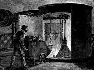 Plnění vysoké pece v Govan Iron Works, Skotsko, c1885 od Unbekannt