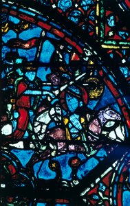 Karel Veliký bojuje se Saracény, barevné sklo, katedrála v Chartres, Francie, c1225 od Unbekannt