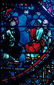 Karel Veliký se dívá na Mléčnou dráhu, vitráže, katedrála v Chartres, Francie, c1225 od Unbekannt