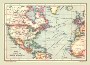 Mapa severního Atlantiku, 1902. od Unbekannt