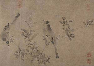 Čínské Bulbuls na kvetoucí Cherry-Apple. od Unbekannt