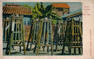 Čínští zločinci v klecích smrti, c1900 od Unbekannt