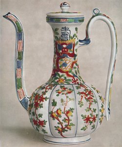 Čínský porcelánový konvice s pětibarevným zdobením. Období Wan Li, 1573-1619, 1928 od Unbekannt
