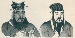 Čínské portréty Konfucia a jeho velkého následovníka Mencia, 1907 od Unbekannt