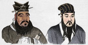 Čínské portréty Konfucia a jeho velkého následovníka Mencia, 1907 od Unbekannt