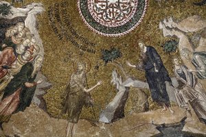 Kostelní muzeum Chora: mozaika mladého Ježíše (vlevo: chrámoví lékaři) Istanbul Turquie od Unbekannt